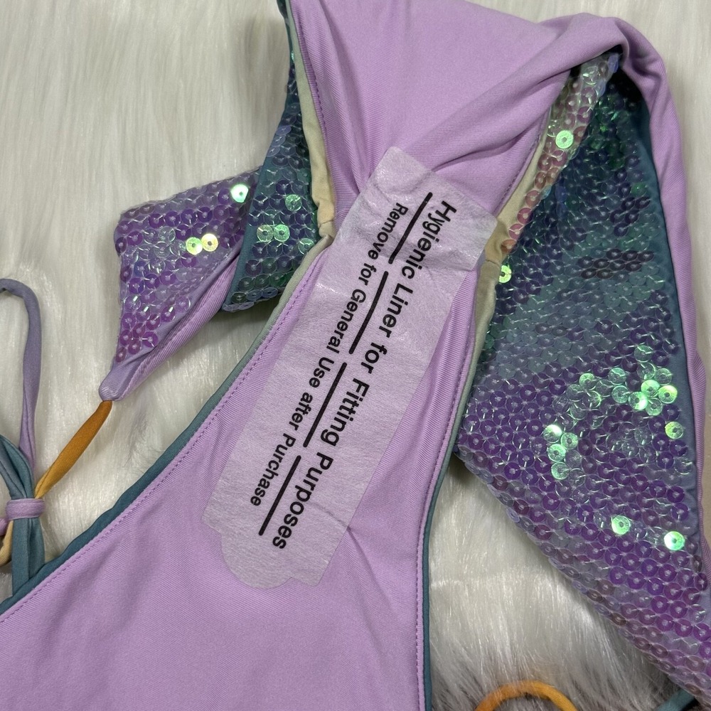 Gianni Bini x Dannijo Size Large Sequin Frankie Top Jayla Bikini Bottom Swimsuit - Picture 11 of 12